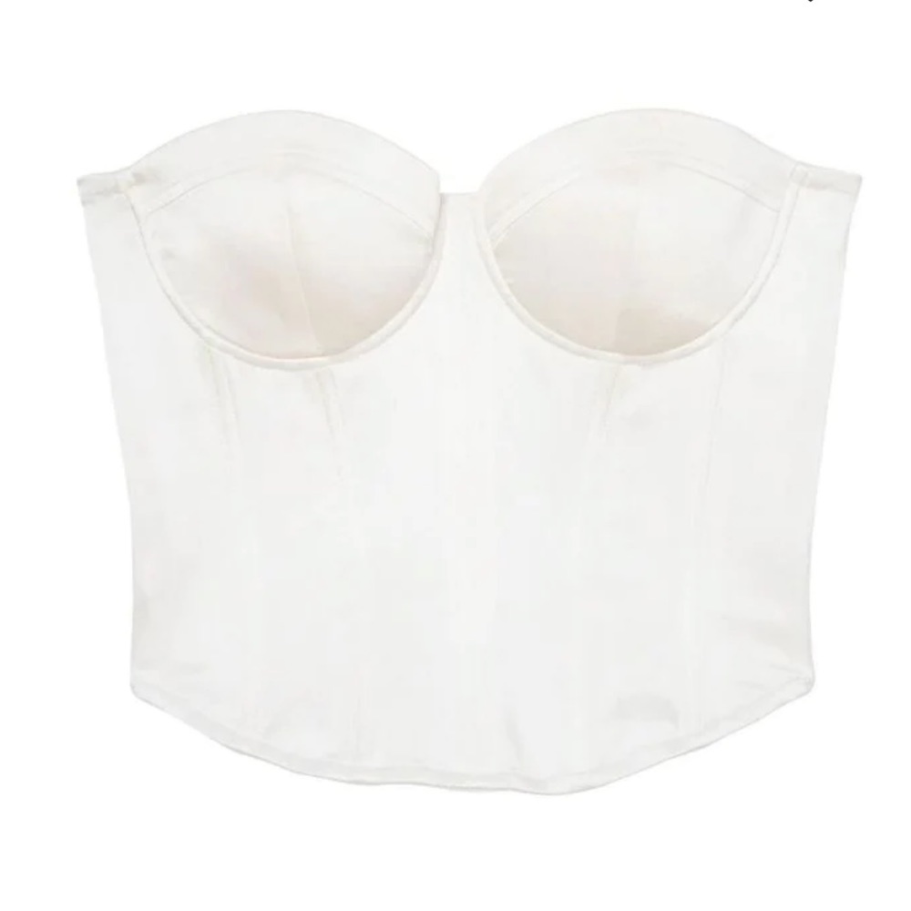 Fleur Du Mal Sweetheart Neck Silk Buster Corset XS